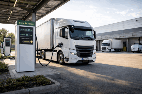 Vers un réseau de recharge transfrontalier partagé pour camions électrique de marchandises