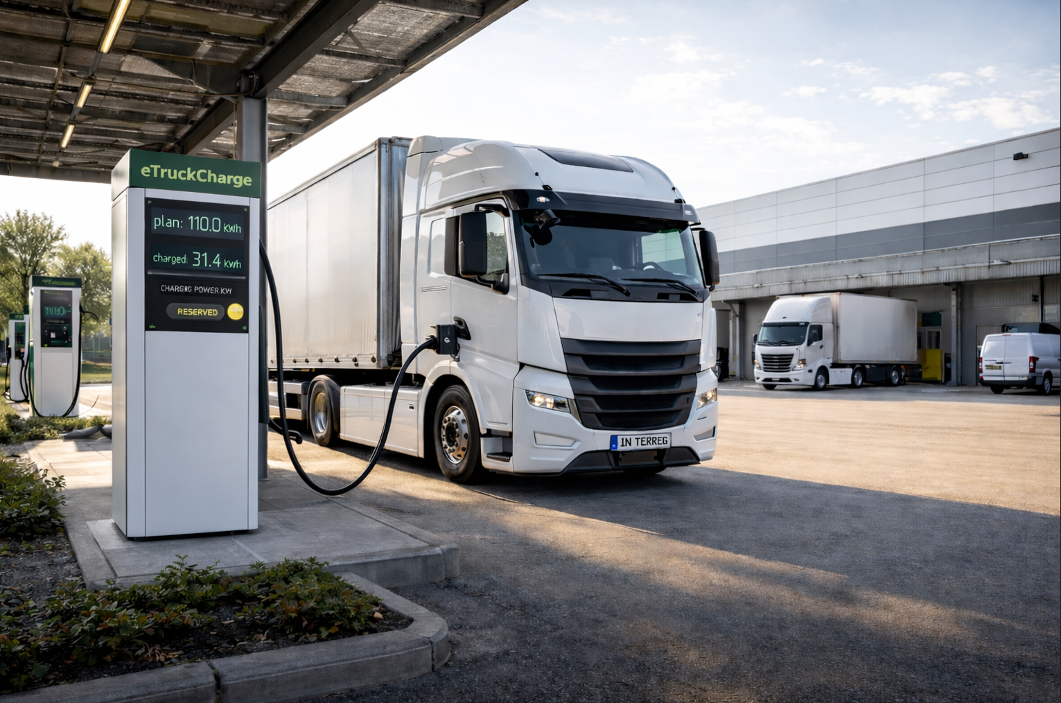 Vers un réseau de recharge transfrontalier partagé pour camions électrique de marchandises